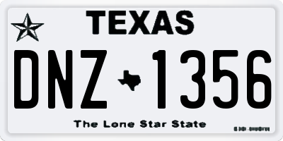 TX license plate DNZ1356