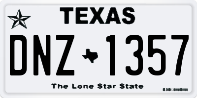 TX license plate DNZ1357