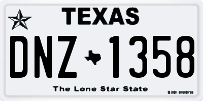 TX license plate DNZ1358
