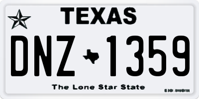 TX license plate DNZ1359