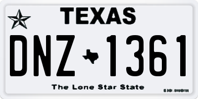 TX license plate DNZ1361