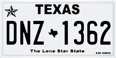 TX license plate DNZ1362