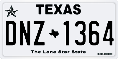 TX license plate DNZ1364