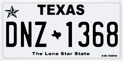 TX license plate DNZ1368