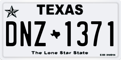 TX license plate DNZ1371