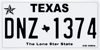 TX license plate DNZ1374