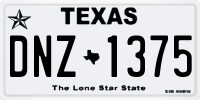 TX license plate DNZ1375