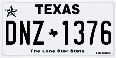 TX license plate DNZ1376