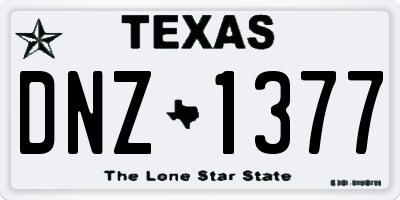 TX license plate DNZ1377