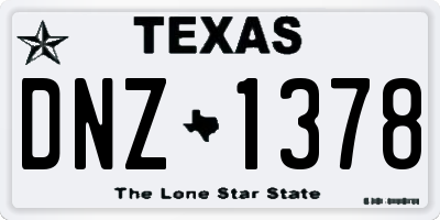 TX license plate DNZ1378