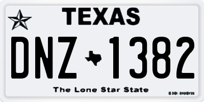 TX license plate DNZ1382