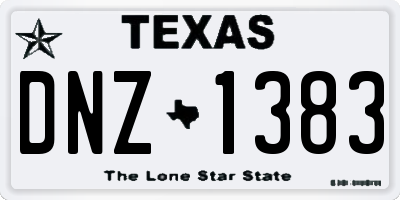 TX license plate DNZ1383