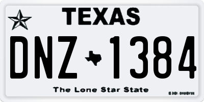 TX license plate DNZ1384