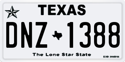 TX license plate DNZ1388