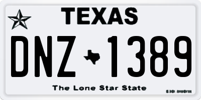 TX license plate DNZ1389