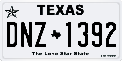 TX license plate DNZ1392