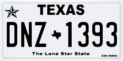 TX license plate DNZ1393