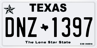 TX license plate DNZ1397
