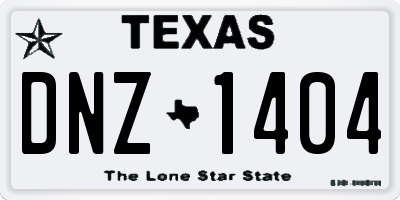 TX license plate DNZ1404