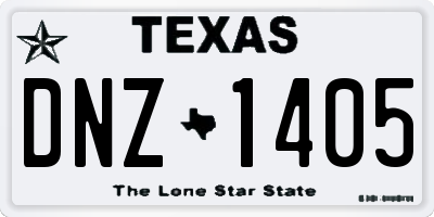 TX license plate DNZ1405