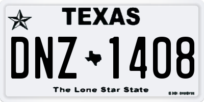 TX license plate DNZ1408