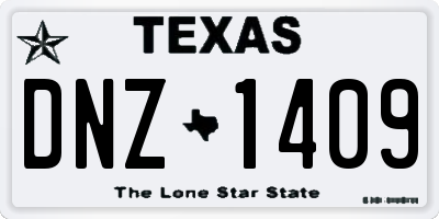 TX license plate DNZ1409