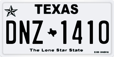 TX license plate DNZ1410