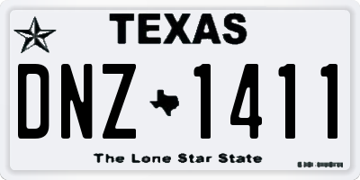 TX license plate DNZ1411