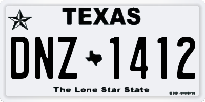 TX license plate DNZ1412