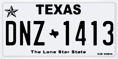 TX license plate DNZ1413
