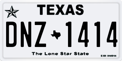 TX license plate DNZ1414