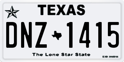 TX license plate DNZ1415