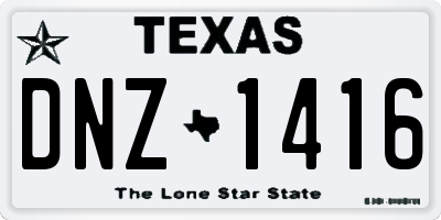 TX license plate DNZ1416