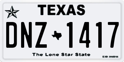 TX license plate DNZ1417