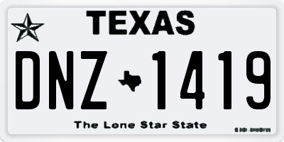 TX license plate DNZ1419