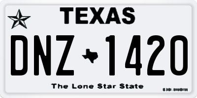 TX license plate DNZ1420