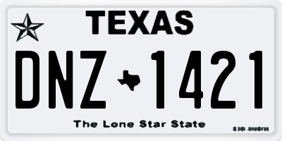 TX license plate DNZ1421