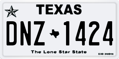 TX license plate DNZ1424