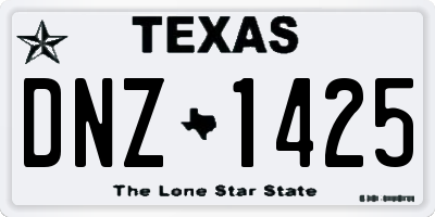 TX license plate DNZ1425