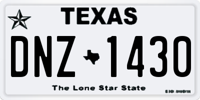 TX license plate DNZ1430