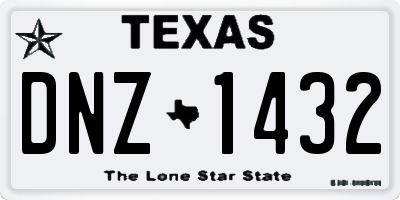 TX license plate DNZ1432