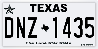 TX license plate DNZ1435