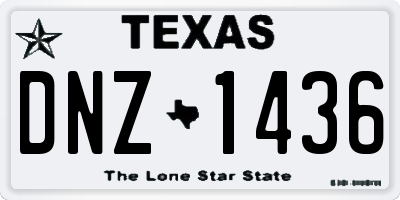 TX license plate DNZ1436