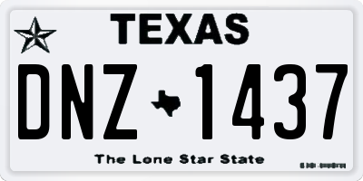 TX license plate DNZ1437