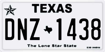 TX license plate DNZ1438