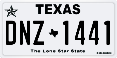 TX license plate DNZ1441