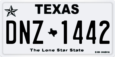 TX license plate DNZ1442