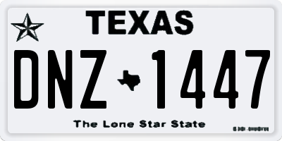 TX license plate DNZ1447