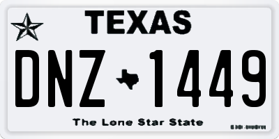 TX license plate DNZ1449