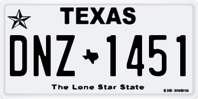 TX license plate DNZ1451